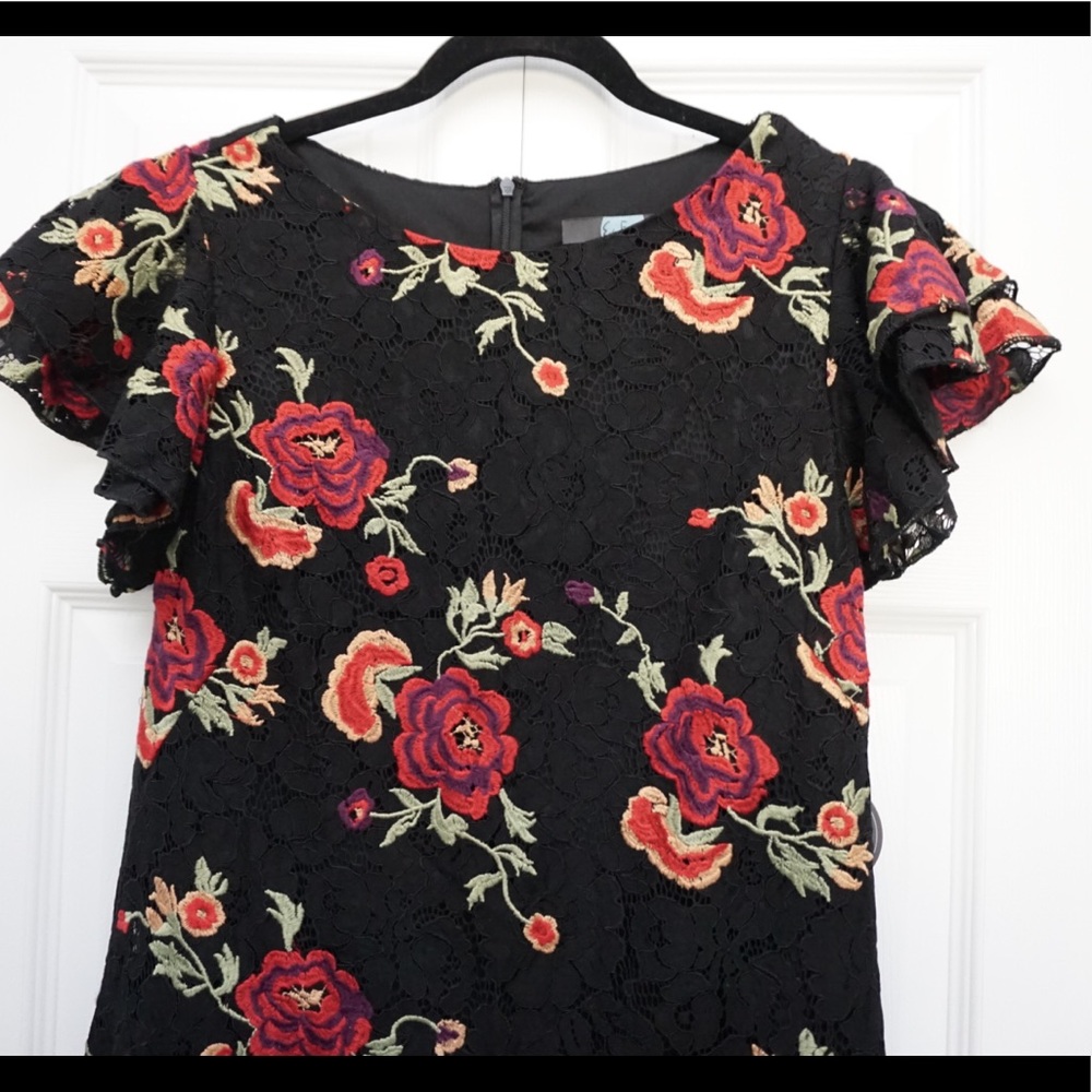 NWT Eva Franco Lotus Floral Embroidered lace dress - Picture 3 of 8